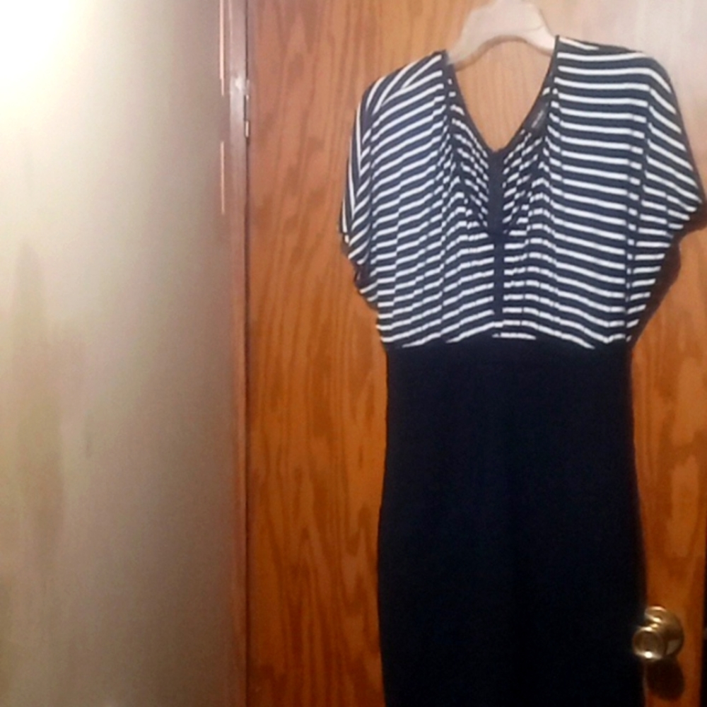 Dress, yellow jumper, navy blue jumpsuit for men or women